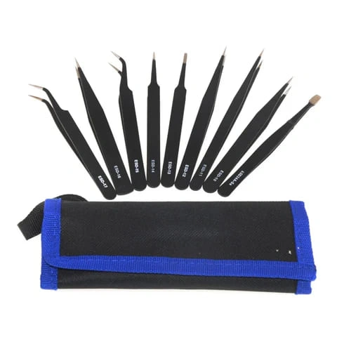 ESD Stainless Steel Tweezers Set